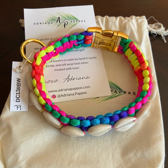 Adriana Pappas Rainbow Shells Dog Collar Small 11.5” - Picture 3 of 9